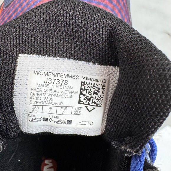 Merrell Trail Crusher Running Shoes Sneakers Blue Red 4 MM Drop Lace Up 6.5 - Picture 9 of 10